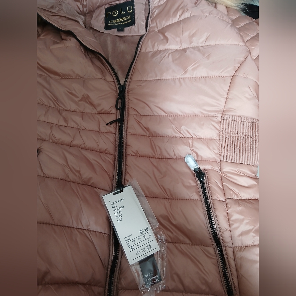 Polu Wonderful  Women's Tan Puffer Jacket Size S - Picture 15 of 16